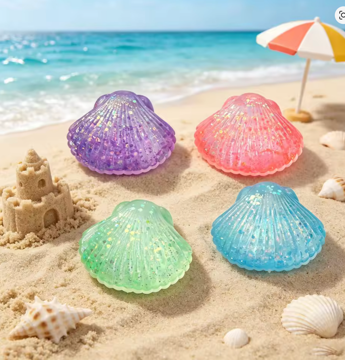 Glitter Sea Shell Squishy Slow rise