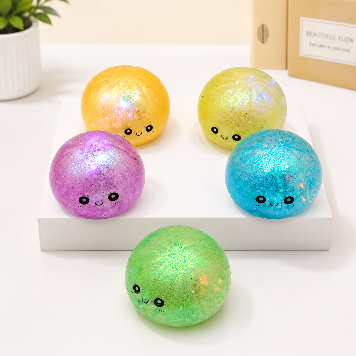 Light up LED Viral Dumpling Squishy Fidget Toy