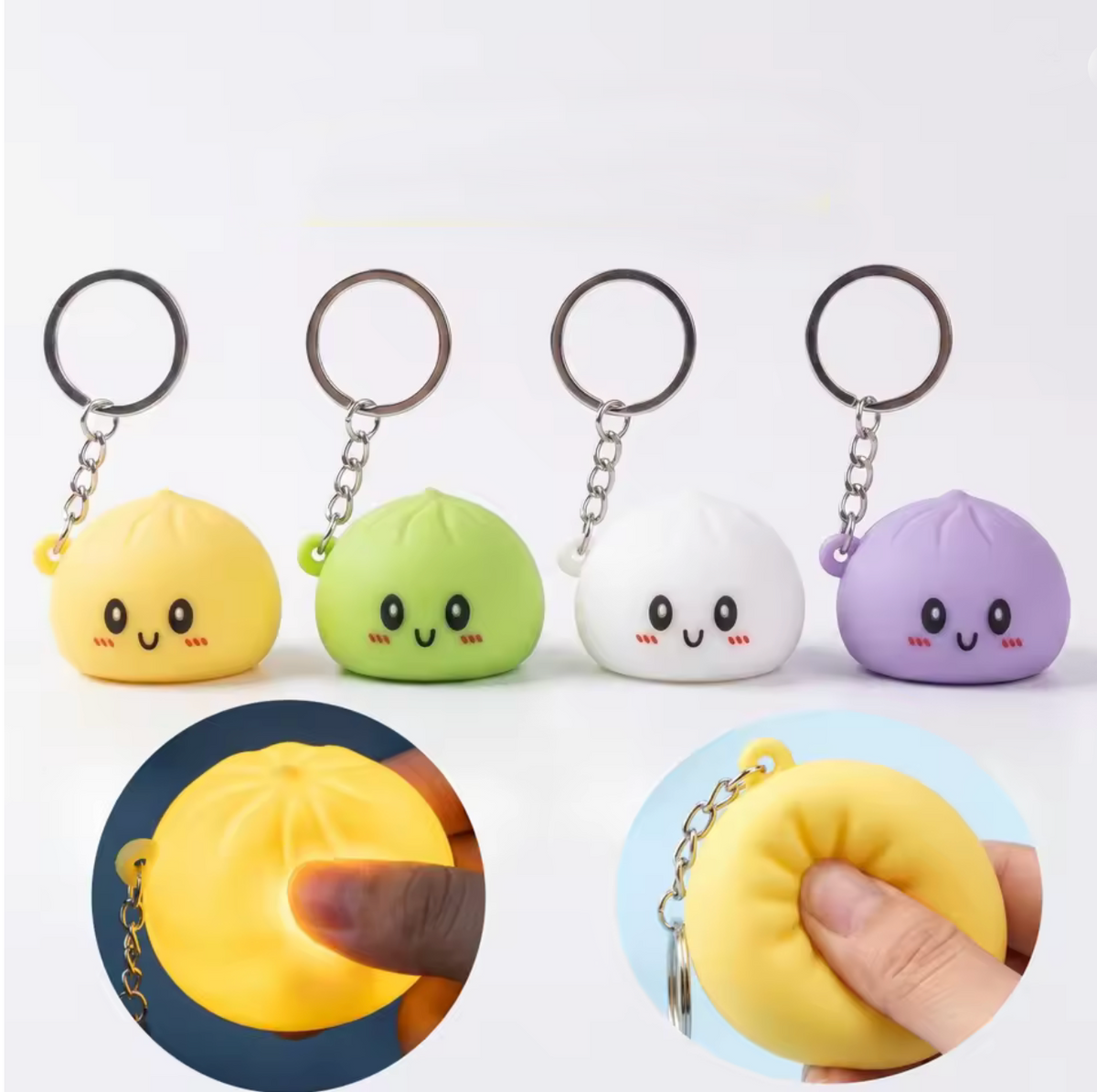 Mini Glow Dumpling Squishy Keychain