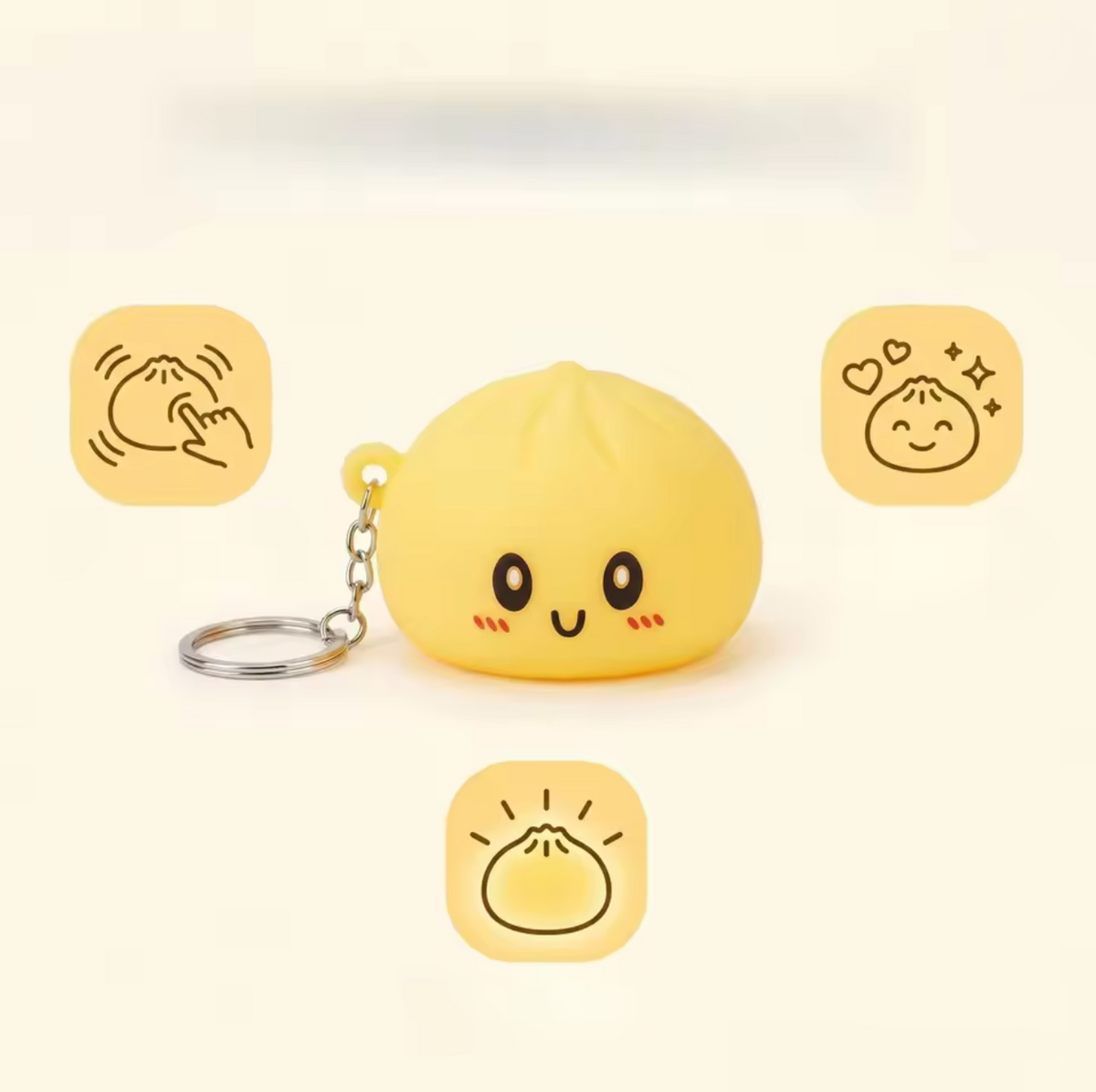 Mini Glow Dumpling Squishy Keychain