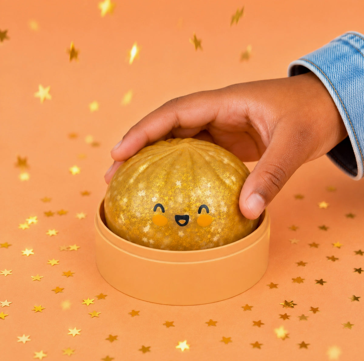 RMS Playhub Mystery Gold Glitter Dumpling Squishy Toy