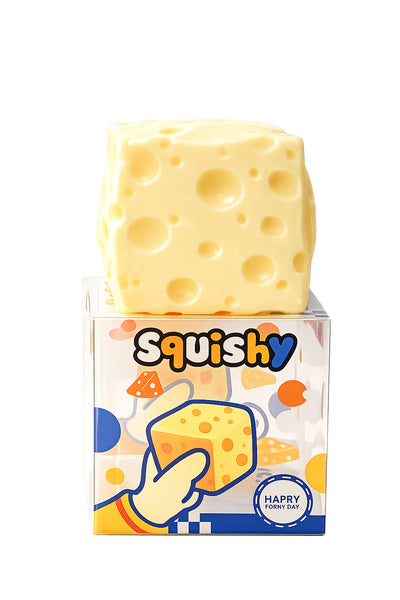 Squishy Cheese Cube – Ultra Soft Mouldable Sensory Fidget (6cm)