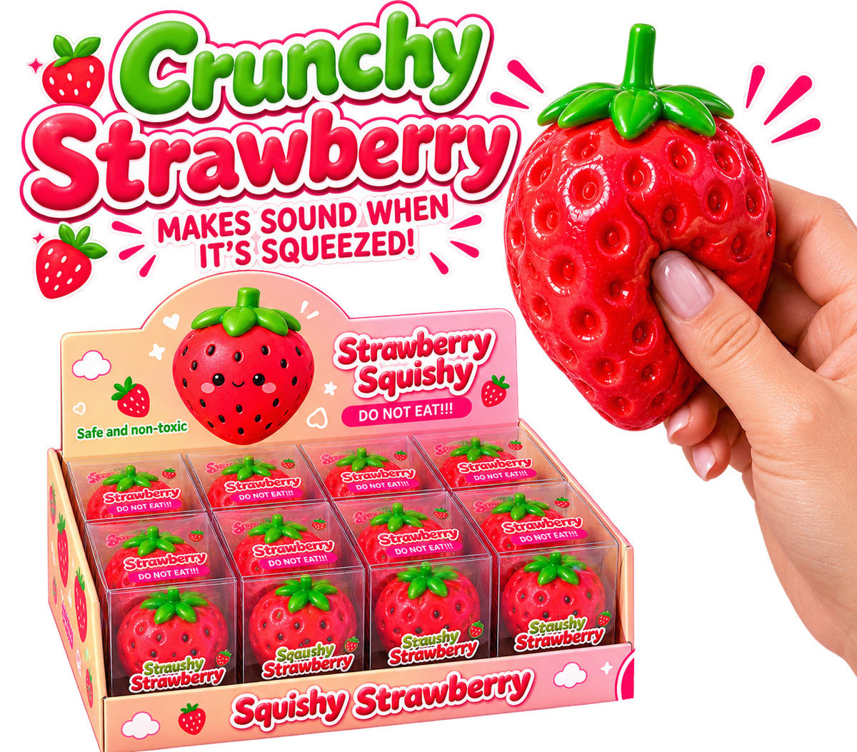 Crunchy Strawberry ASMR Squishy 🍓